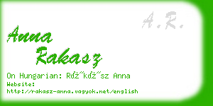 anna rakasz business card